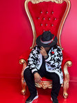 "Godly Example Clothing's Crimson Houndstooth Fedora - a stylish and Christian-friendly addition to any outfit. This black fedora with red, black, and white houndstooth and a hint of light brown is inspired by Isaiah 1:18, emphasizing the theme of forgiveness and redemption. Elevate your style and your faith with this must-have accessory. Shop now and Say HII… Help, Inspire, and Impact!"