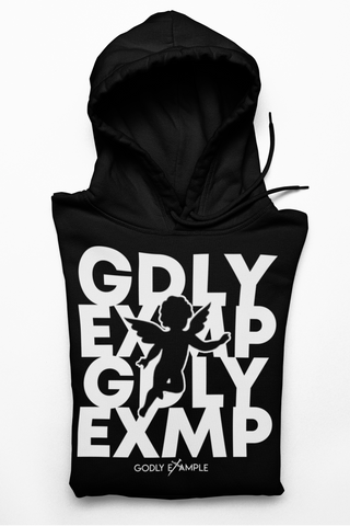 Godly Example Unisex Angel Hooded SweatSuit Black White