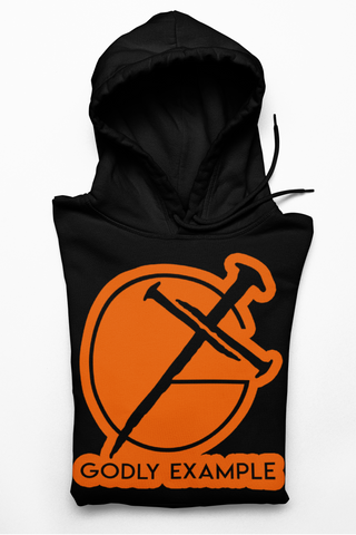 Godly Example Bold Logo Hoodie (Black/Orange)