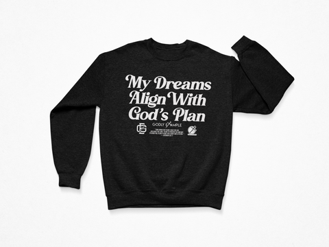 Godly Example Dreams Align Design Crewneck Sweatshirt (B/W)