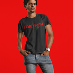 Godly Example "FORGIVEN" Rose Tee (Black/Red)
