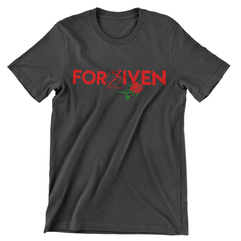 Godly Example "FORGIVEN" Rose Tee (Black/Red)