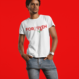 Godly Example "FORGIVEN" Rose Tee (White/Red)