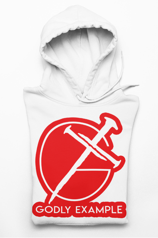 Godly Example Red On White Hoodie